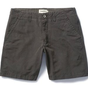 Taylor Stitch Morse Short In Dark Charcoal Linen 32 8’ Length